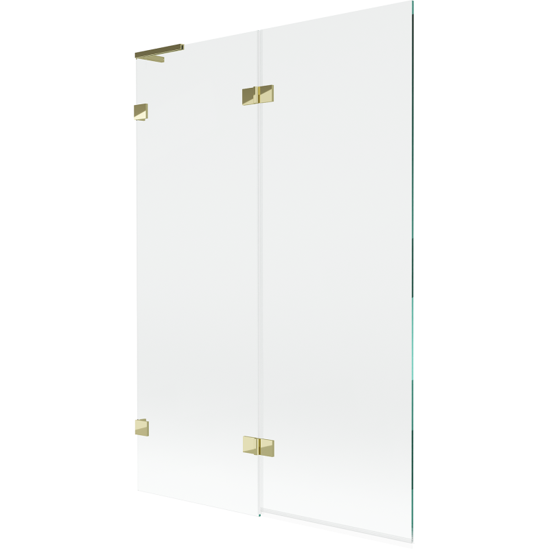 Mexen Lunar L paravan de cadă cu 2 panouri stânga 120 x 150 cm, transparent, auriu - 897L-120-100-50-00-L