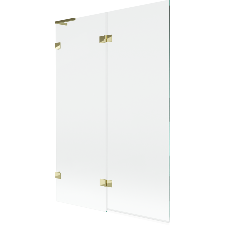 Mexen Lunar L paravan de cadă cu 2 panouri stânga 120 x 150 cm, transparent, auriu - 897L-120-100-50-00-L