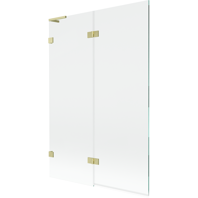 Mexen Lunar L kádparaván 2-szárnyú bal 120 x 150 cm, átlátszó, arany kefélt - 897L-120-100-55-00-L
