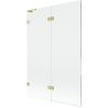 Mexen Lunar L paravan cadă duș cu 2 canaturi, stânga, 120 x 150 cm, transparent, auriu mat - 897L-120-100-55-00-L