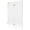 Mexen Lunar L perete de duș cu 2 părți pliante stânga 120 x 150 cm, transparent, auriu periat - 897L-120-100-55-00-L