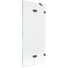 Mexen Lunar paravan de baie cu 2 uși batante dreapta 80 x 150 cm, transparent, gri pistol periat - 897-080-100-66-00-P