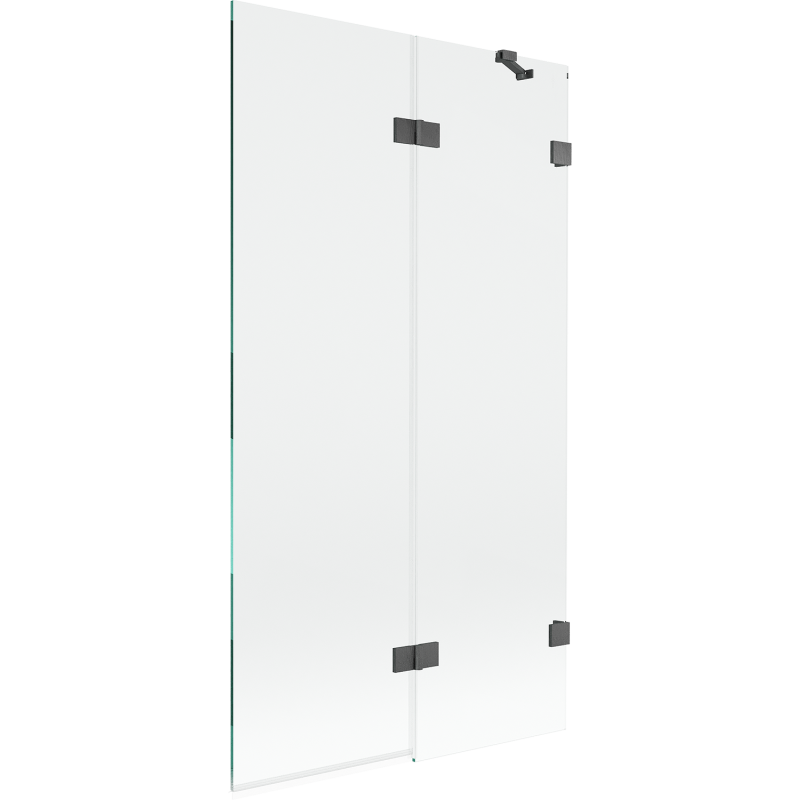 Mexen Lunar paravan cadă cu 2 uși dreapta 100 x 150 cm, transparent, gri închis periat - 897-100-100-66-00-P