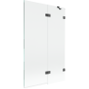 Mexen Lunar paravan de baie 2-panouri dreapta 110 x 150 cm, transparent, gri armat periat - 897-110-100-66-00-P