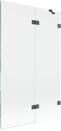 Mexen Lunar kádparaván 2-szárnyú jobb 110 x 150 cm, átlátszó, gun gray kefélt - 897-110-100-66-00-P