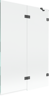 Mexen Lunar 2-szárnyas kádparaván jobb 120 x 150 cm, átlátszó, sötétszürke kefe - 897-120-100-66-00-P