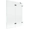 Mexen Lunar paravan de cadă cu 2 uși dreapta 130 x 150 cm, transparent, gri armat periat - 897-130-100-66-00-P