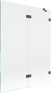 Mexen Lunar paravan de cadă cu 2 uși dreapta 130 x 150 cm, transparent, gri armat periat - 897-130-100-66-00-P