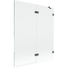 Mexen Lunar paravan de baie cu 2 uși, dreapta 140 x 150 cm, transparent, gri metalizat periat - 897-140-100-66-00-P
