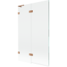 Paravan cadă Mexen Lunar L cu 2 uși, stânga, 110 x 150 cm, transparent, cupru periat - 897L-110-100-65-00-L