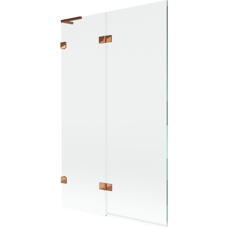 Paravan cadă Mexen Lunar L cu 2 panouri stânga 110 x 150 cm, transparent, aur roz - 897L-110-100-60-00-L