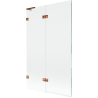Paravan cadă Mexen Lunar L cu 2 panouri stânga 110 x 150 cm, transparent, aur roz - 897L-110-100-60-00-L