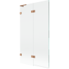 Mexen Lunar L paravan de cadă, 2-panouri, stânga 100 x 150 cm, transparent, cupru periat - 897L-100-100-65-00-L