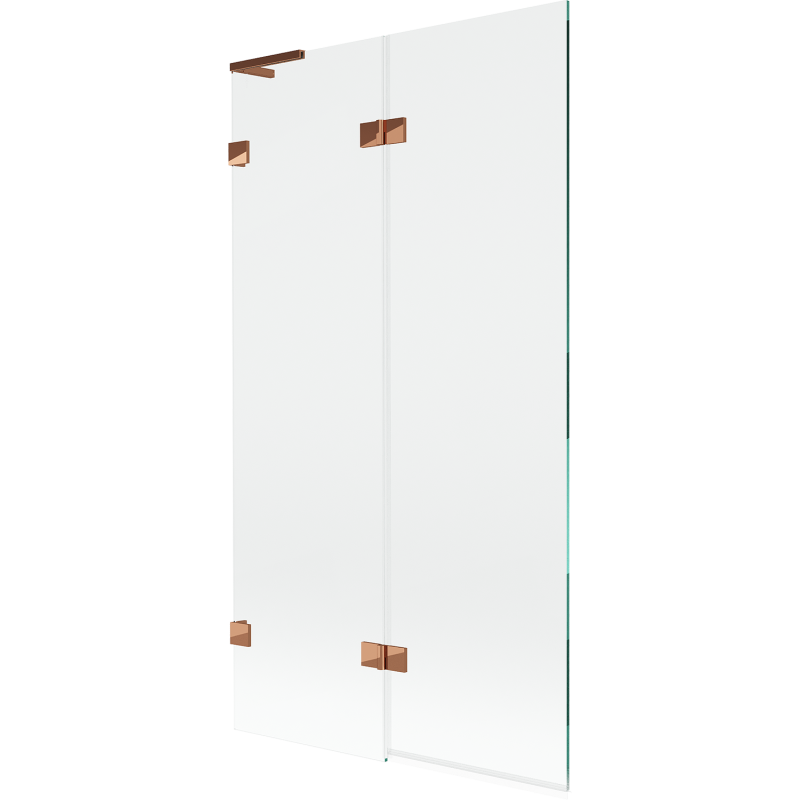 Mexen Lunar L baloszárnyas 2-szárnyas bal 100 x 150 cm, átlátszó, rózsaarany - 897L-100-100-60-00-L