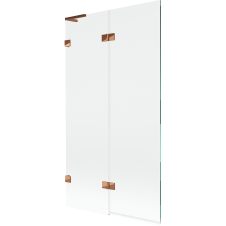Mexen Lunar L baloszárnyas 2-szárnyas bal 100 x 150 cm, átlátszó, rózsaarany - 897L-100-100-60-00-L