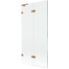 Perete de cadă Mexen Lunar L, 2 aripi, stânga, 90 x 150 cm, transparent, cupru periat - 897L-090-100-65-00-L