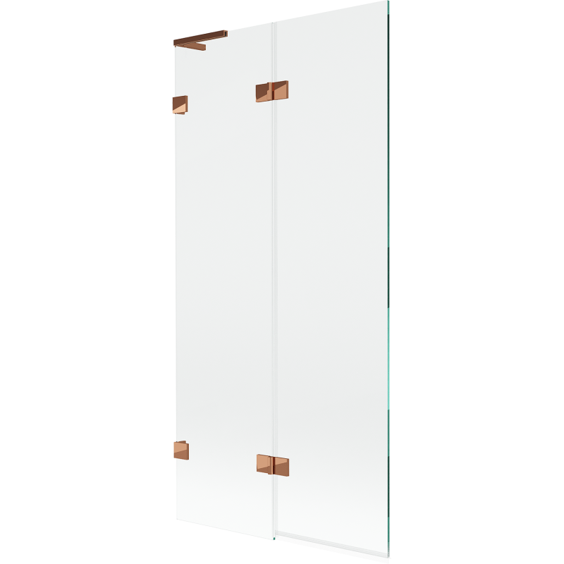 Mexen Lunar L kádparaván 2-szárnyú balos 90 x 150 cm, átlátszó, rózsaarany - 897L-090-100-60-00-L