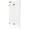 Mexen Lunar L paravan cadă cu 2 uși stânga 90 x 150 cm, transparent, aur roz - 897L-090-100-60-00-L