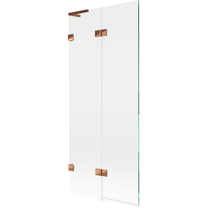Mexen Lunar L paravan de baie 2-pliabil stânga 80 x 150 cm, transparent, aur roz - 897L-080-100-60-00-L