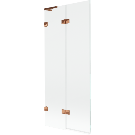 Mexen Lunar L kádra szerelhető paraván, 2 szárnyú bal, 80 x 150 cm, átlátszó, rózsaarany - 897L-080-100-60-00-L