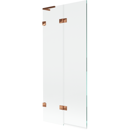 Mexen Lunar L paravan de baie 2-pliabil stânga 80 x 150 cm, transparent, aur roz - 897L-080-100-60-00-L