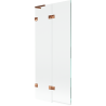 Mexen Lunar L paravan de baie 2-pliabil stânga 80 x 150 cm, transparent, aur roz - 897L-080-100-60-00-L