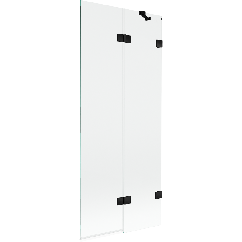 Mexen Lunar paravan de cadă cu 2 canaturi dreapta 80 x 150 cm, transparent, negru - 897-080-100-70-00-P