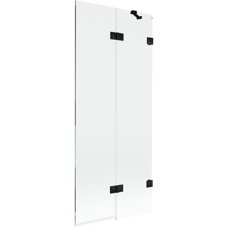 Mexen Lunar 2-szárnyú kádparaván jobbos 80 x 150 cm, átlátszó, fekete - 897-080-100-70-00-P