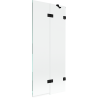 Mexen Lunar paravan de cadă cu 2 canaturi dreapta 80 x 150 cm, transparent, negru - 897-080-100-70-00-P