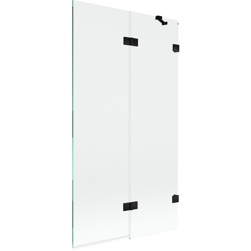 Mexen Lunar paravan de cadă cu două aripi dreapta 100 x 150 cm, transparent, negru - 897-100-100-70-00-P