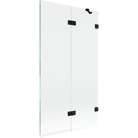 Mexen Lunar paravan de cadă cu două aripi dreapta 100 x 150 cm, transparent, negru - 897-100-100-70-00-P