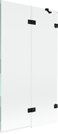 Mexen Lunar paravan de cadă cu două aripi dreapta 100 x 150 cm, transparent, negru - 897-100-100-70-00-P
