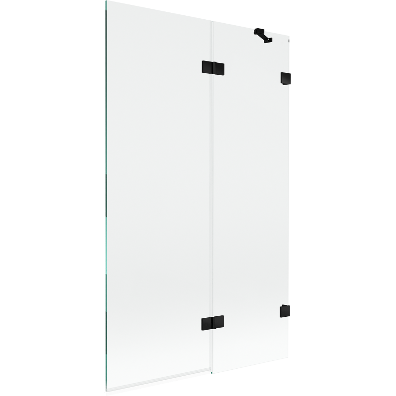 Mexen Lunar 2-paneles fürdőszobai paraván, jobb oldali, 110 x 150 cm, átlátszó, fekete - 897-110-100-70-00-P