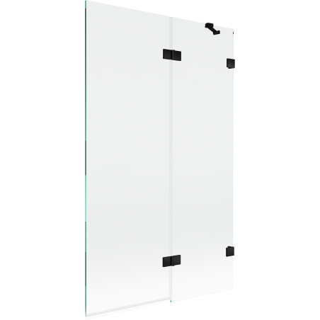 Mexen Lunar 2-paneles fürdőszobai paraván, jobb oldali, 110 x 150 cm, átlátszó, fekete - 897-110-100-70-00-P