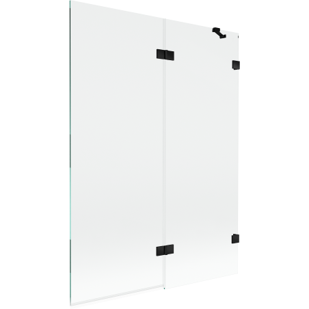 Mexen Lunar kétszárnyú fürdőszobai válaszfal 130 x 150 cm, átlátszó, fekete - 897-130-100-70-00-P