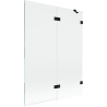Mexen Lunar kétszárnyú fürdőszobai válaszfal 130 x 150 cm, átlátszó, fekete - 897-130-100-70-00-P