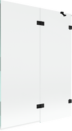 Mexen Lunar kétszárnyú fürdőszobai válaszfal 130 x 150 cm, átlátszó, fekete - 897-130-100-70-00-P