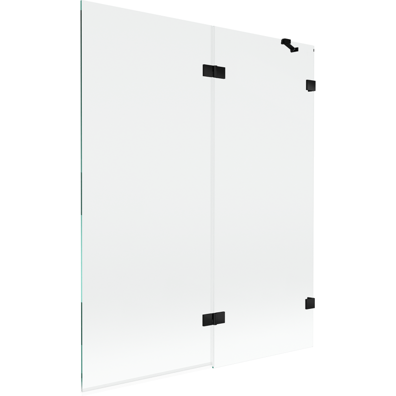 Mexen Lunar 2-paneles fürdőkádfal jobb oldali 140 x 150 cm, átlátszó, fekete - 897-140-100-70-00-P
