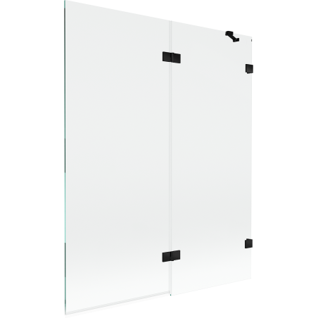 Mexen Lunar 2-paneles fürdőkádfal jobb oldali 140 x 150 cm, átlátszó, fekete - 897-140-100-70-00-P