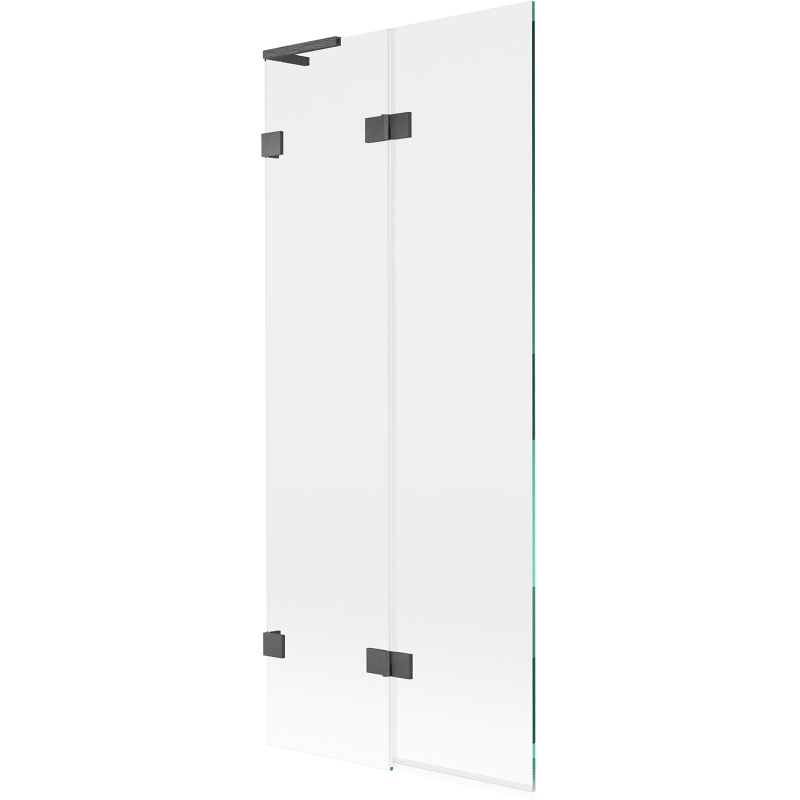 Mexen Lunar L kádparaván 2-szárnyú balos 80 x 150 cm, átlátszó, gun gray csiszolt - 897L-080-100-66-00-L