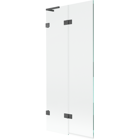 Mexen Lunar L kádparaván 2-szárnyú balos 80 x 150 cm, átlátszó, gun gray csiszolt - 897L-080-100-66-00-L