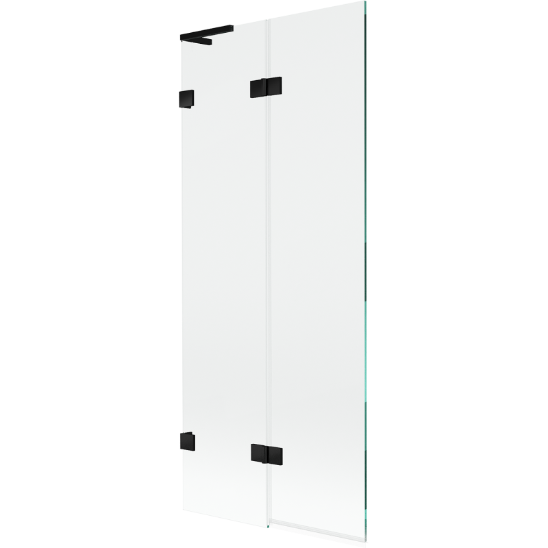 Mexen Lunar L kádparaván 2-szárnyú balos 80 x 150 cm, átlátszó, fekete - 897L-080-100-70-00-L
