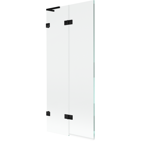 Mexen Lunar L kádparaván 2-szárnyú balos 80 x 150 cm, átlátszó, fekete - 897L-080-100-70-00-L