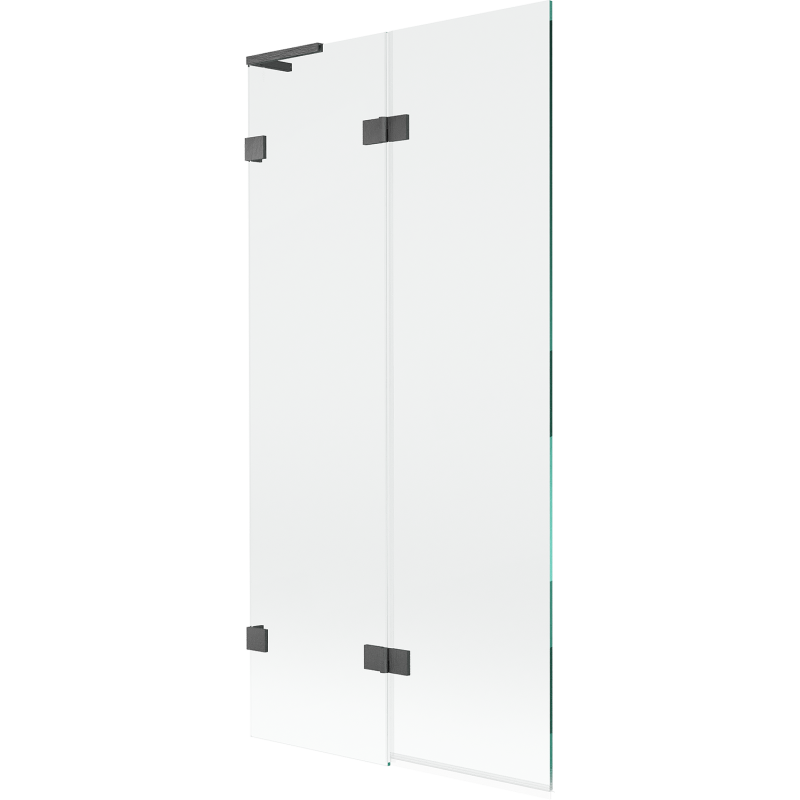 Mexen Lunar L kádparaván 2 szárnyú bal 90 x 150 cm, átlátszó, gun gray kefélt - 897L-090-100-66-00-L