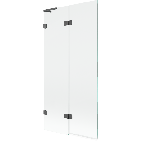 Panou pentru cadă de duș Mexen Lunar L, 2 panouri, stânga, 90 x 150 cm, transparent, gri închis periat - 897L-090-100-66-00-L