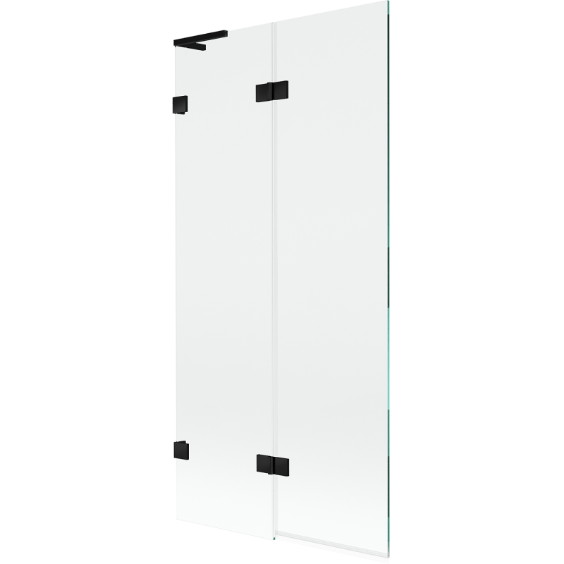 Mexen Lunar L fürdőszobai kádparaván 2 szárnyú balos 90 x 150 cm, átlátszó, fekete - 897L-090-100-70-00-L