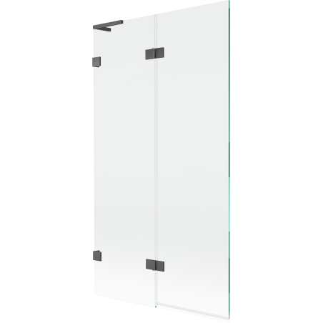 Mexen Lunar L paravan cadă cu 2 uși, stânga 100 x 150 cm, transparent, gri mat periat - 897L-100-100-66-00-L