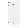 Mexen Lunar L paravan cadă cu 2 uși, stânga 100 x 150 cm, transparent, gri mat periat - 897L-100-100-66-00-L