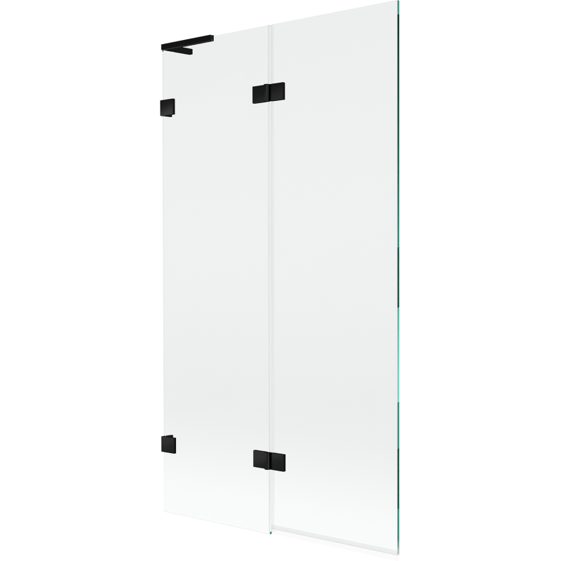 Mexen Lunar L kádparaván 2-szárnyú bal 100 x 150 cm, átlátszó, fekete - 897L-100-100-70-00-L