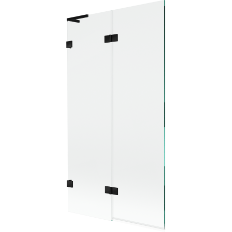 Mexen Lunar L kádparaván 2-szárnyú bal 100 x 150 cm, átlátszó, fekete - 897L-100-100-70-00-L